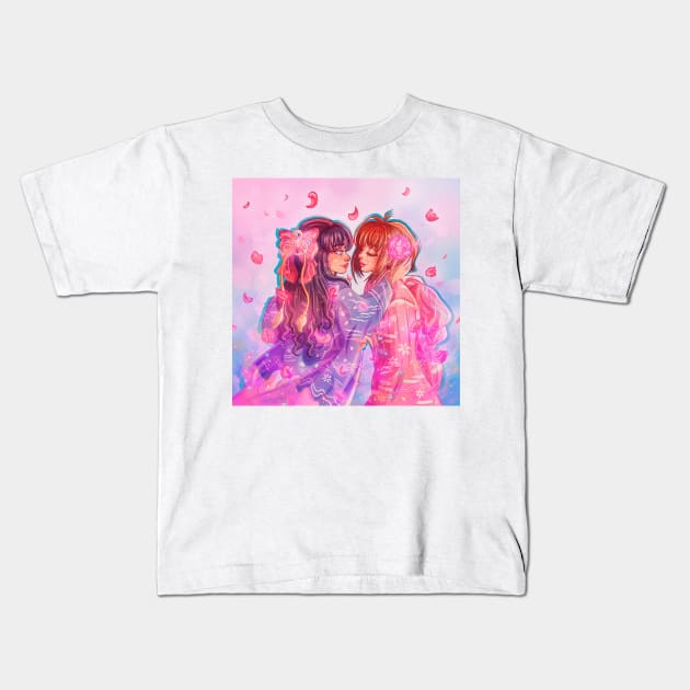 sakura and tomoyo Kids T-Shirt by ariadnadraws